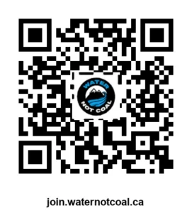 QR code linking to the Water Not Coal petition website