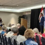 Thomas Lukaszuk speaking St.Albert Forever Canadian Town Hall