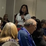 Amanda Patrick St.Albert City Councillor speaking at Forever Canadian Town Hall
