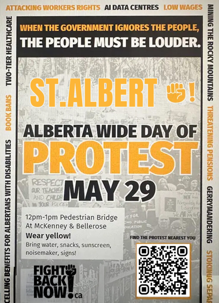 Fight Back Now Protest St.Albert, May 29,2026 Poster